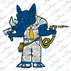 Blue Rhino Mascot