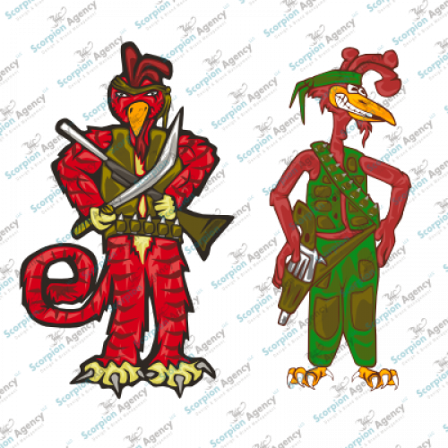 x2 Battle Chicken Mascots